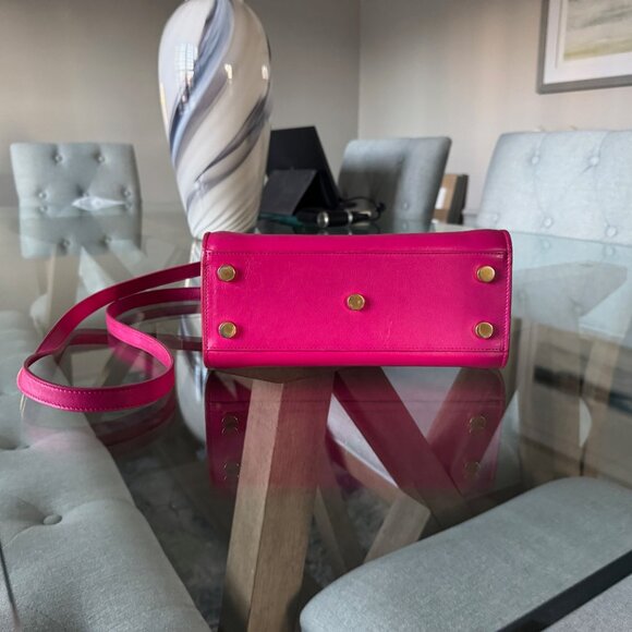 SAINT LAURENT LEATHER Sac de Jour Nano Pink W/Strap - Picture 3 of 12